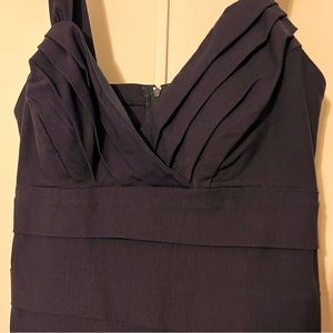 Navy Blue Ruched Cocktail Dress
